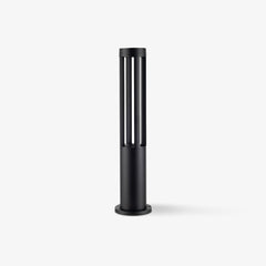 Black Cylindrical Garden Outdoor Light with Solar Panel
