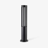 Black Cylindrical Garden Outdoor Light with Solar Panel