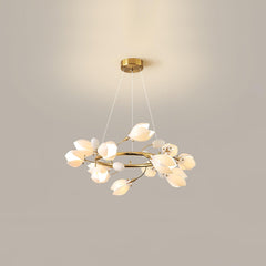 White Porcelain Magnolia Chandelier