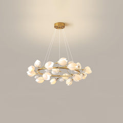 White Porcelain Magnolia Chandelier