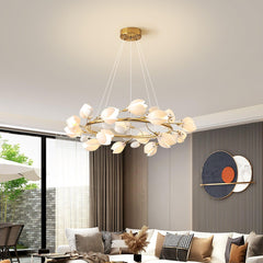 White Porcelain Magnolia Chandelier