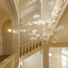 Blown Glass Mesh Pendant Light