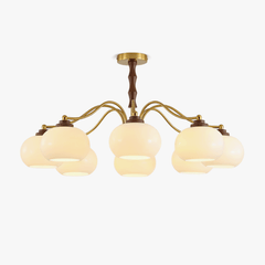 Persimmon Glass Globe Chandelier