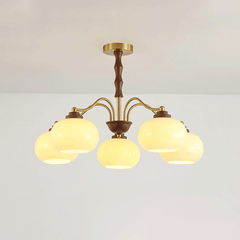 Persimmon Glass Globe Chandelier