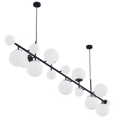 Brass Glass Globe Chandelier