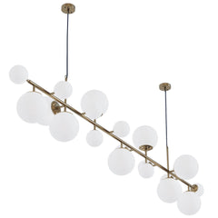 Brass Glass Globe Chandelier