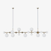 Brass Glass Globe Chandelier