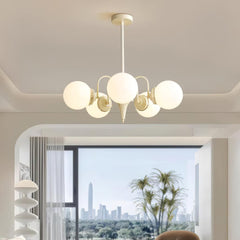 Cream Glass Ball Chandelier