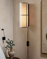 Cylinder Fabric Plug-in Wall Lamp