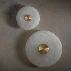 Disc Shaped Alabaster Wall Light