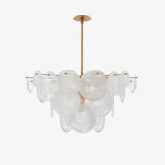Brass Discs Cascading Chandelier