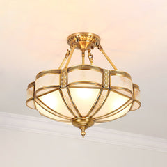 Floral Brass Ceiling Lamp
