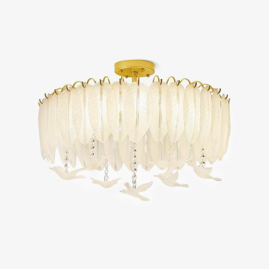 Glass Feather Ceiling Light