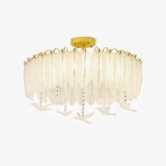 Glass Feather Ceiling Light