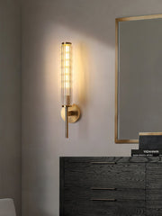 Glass Linear Brass Wall Light