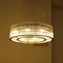 Glass Tube Ring Chandelier
