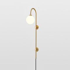 Globe Brass Plug-in Wall Sconce