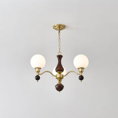 Globe Orb Wood Chandelier