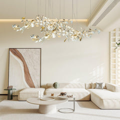 Gold White Leaves Combination Gingko Chandeliers
