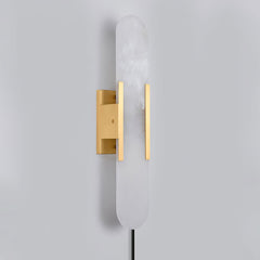 Melange Elongated Alabaster Plug-in Wall Lamp