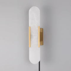 Melange Elongated Alabaster Plug-in Wall Lamp
