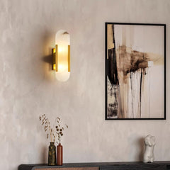 Melange Elongated Alabaster Plug-in Wall Lamp