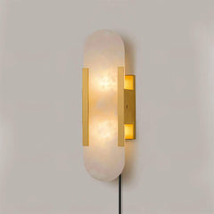 Melange Elongated Alabaster Plug-in Wall Lamp