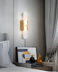Melange Elongated Alabaster Plug-in Wall Lamp