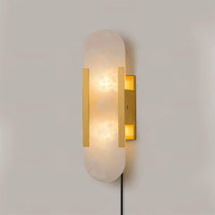 Melange Elongated Alabaster Plug-in Wall Lamp