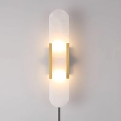 Melange Elongated Alabaster Plug-in Wall Lamp