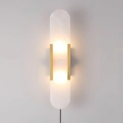 Melange Elongated Alabaster Plug-in Wall Lamp