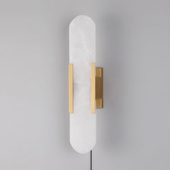 Melange Elongated Alabaster Plug-in Wall Lamp