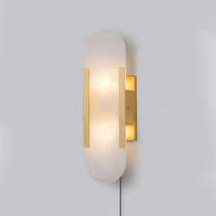 Melange Elongated Alabaster Plug-in Wall Lamp