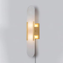 Melange Elongated Alabaster Plug-in Wall Lamp