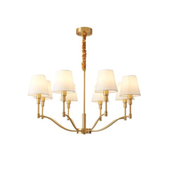 Meridian Mid Century Brass Chandelier
