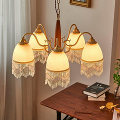Mesh Tassel Glass Chandelier