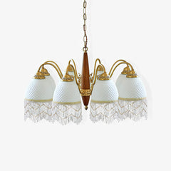 Mesh Tassel Glass Chandelier
