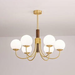 Midas Touch Walnut Sphere Chandelier