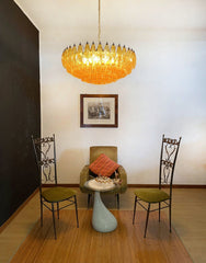 Murano Rhombus Amber Glass Chandelier
