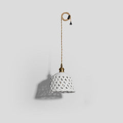 Openwork Ceramic Swag Light