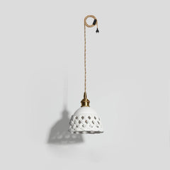 Openwork Ceramic Swag Light