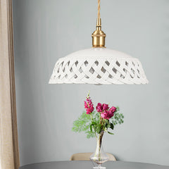 Openwork Ceramic Swag Light