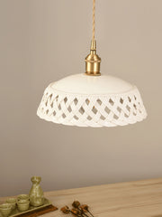 Openwork Ceramic Swag Light