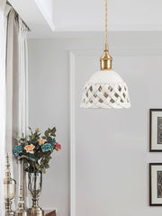 Openwork Ceramic Swag Light