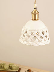 Openwork Ceramic Swag Light