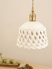 Openwork Ceramic Swag Light