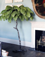 Ostrich Feather Brass Floor Lamp