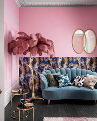 Ostrich Feather Brass Floor Lamp