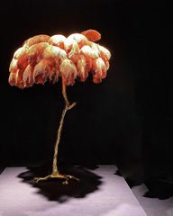Ostrich Feather Brass Floor Lamp