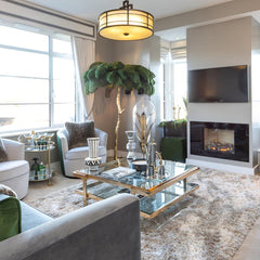 Ostrich Feather Brass Floor Lamp